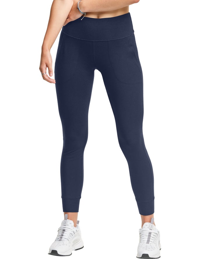 Champion Dame Leggings Mørkeblå - Authentic - Danmark OXC-592068